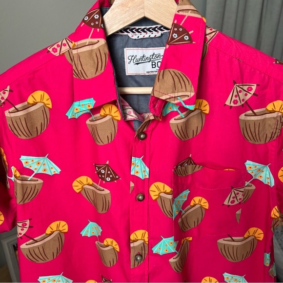 Huntington Beach Club Men’s Coconut Cocktail Drink Button Up Size S - Picture 4 of 11